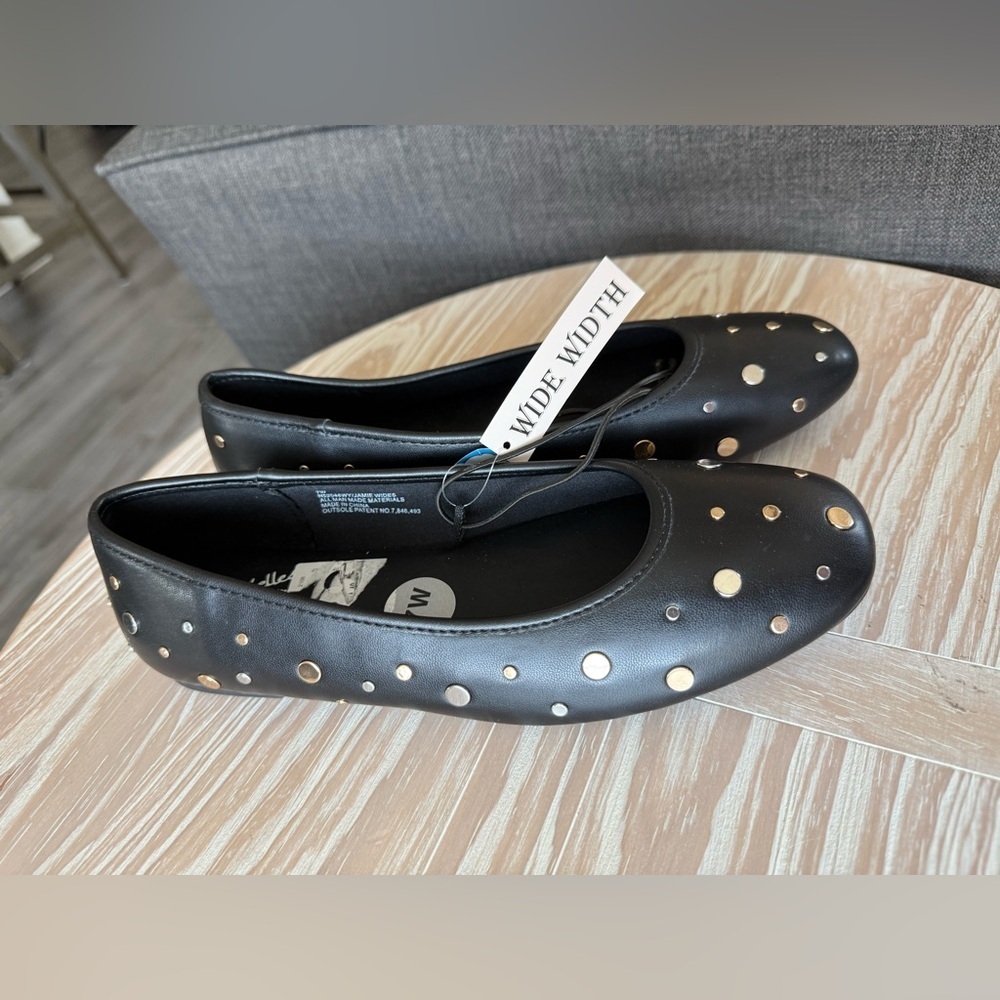 Seychelles|Anthropologie Black studded embellished round toe flats,boho NWT•••7W